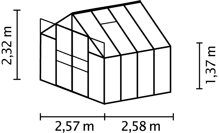 Gewächshaus Mars 6700 ESG 3mm , alu