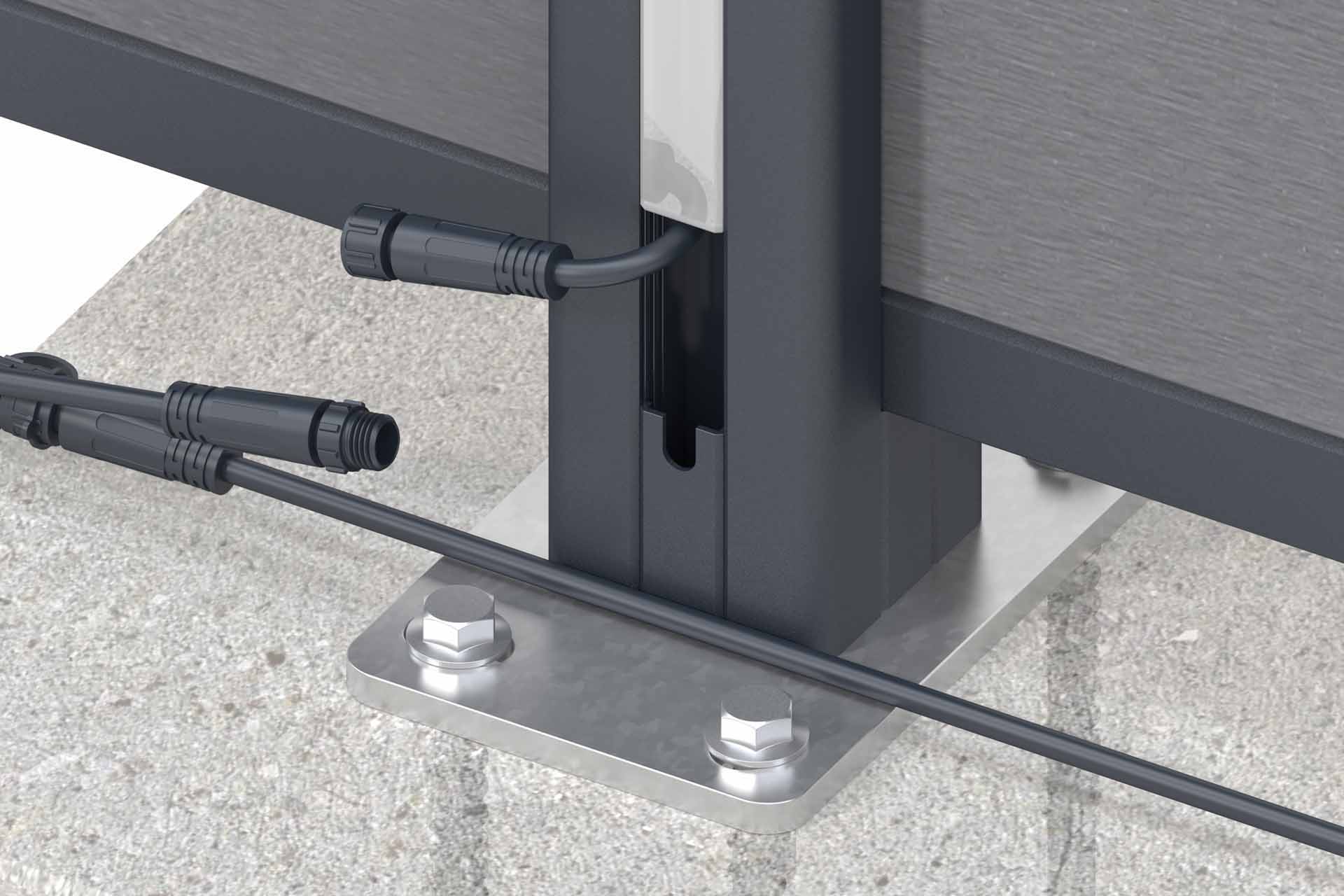 EF-Aufbau-06 LED-Lichtleiste für Alu-Pfosten 70x70 mm