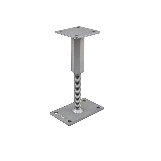Pitzl Pfostenträger ZiNiP beschichtet Typ 10920. Rechts/Links Gewinde quadratische Platte oben