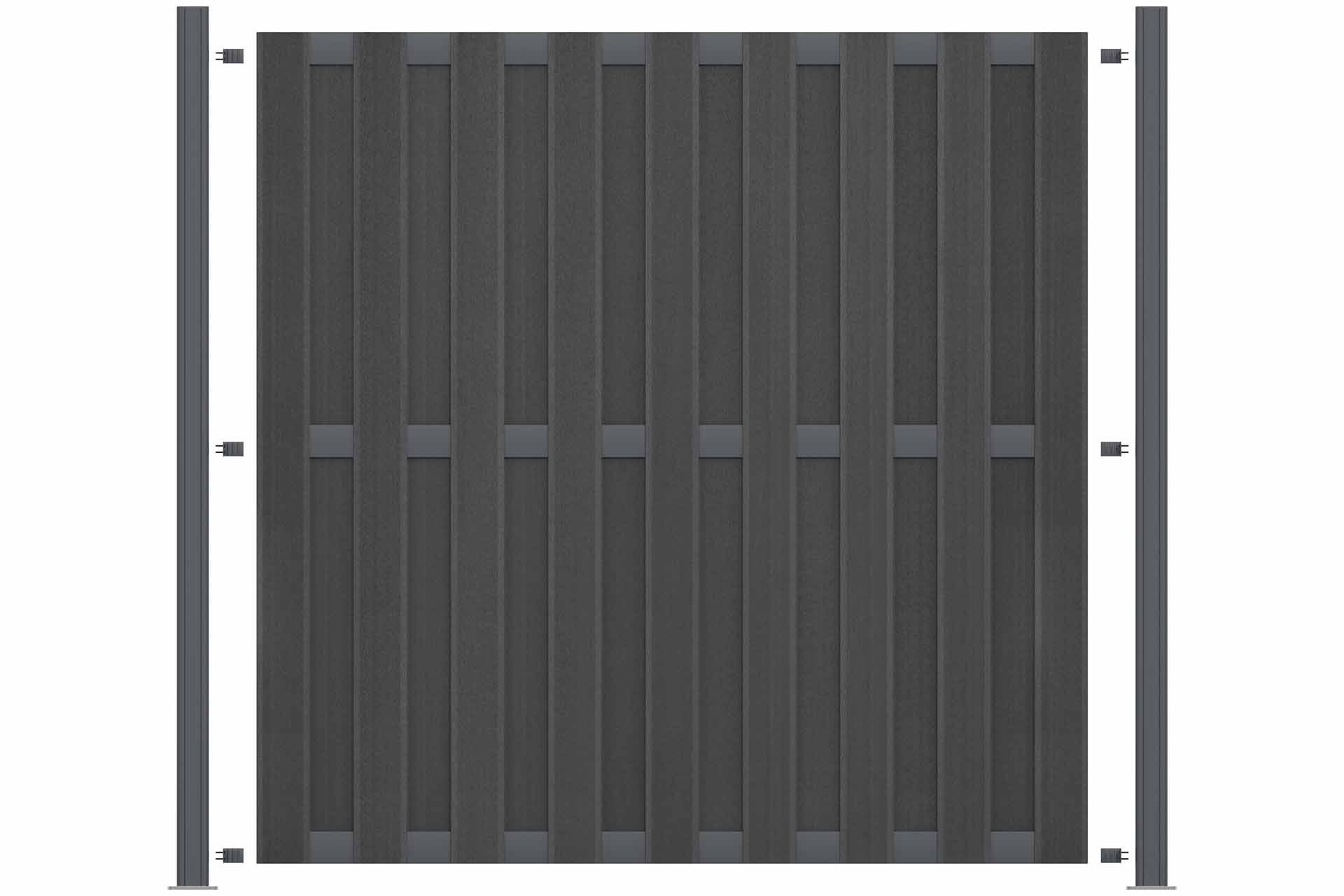 FABO-anthrazit Sichtschutz WPC FABO DIY-Zaun 180x180 cm anthrazit