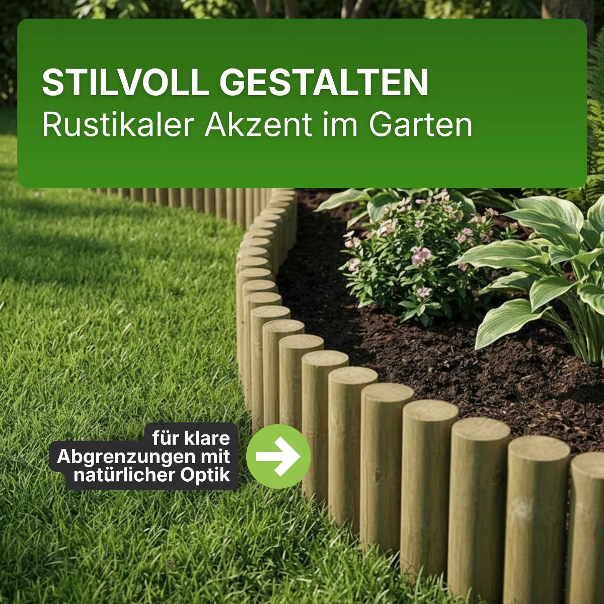 Palisade Ø 8 cm Kiefer imprägniert Rundholz Pfosten