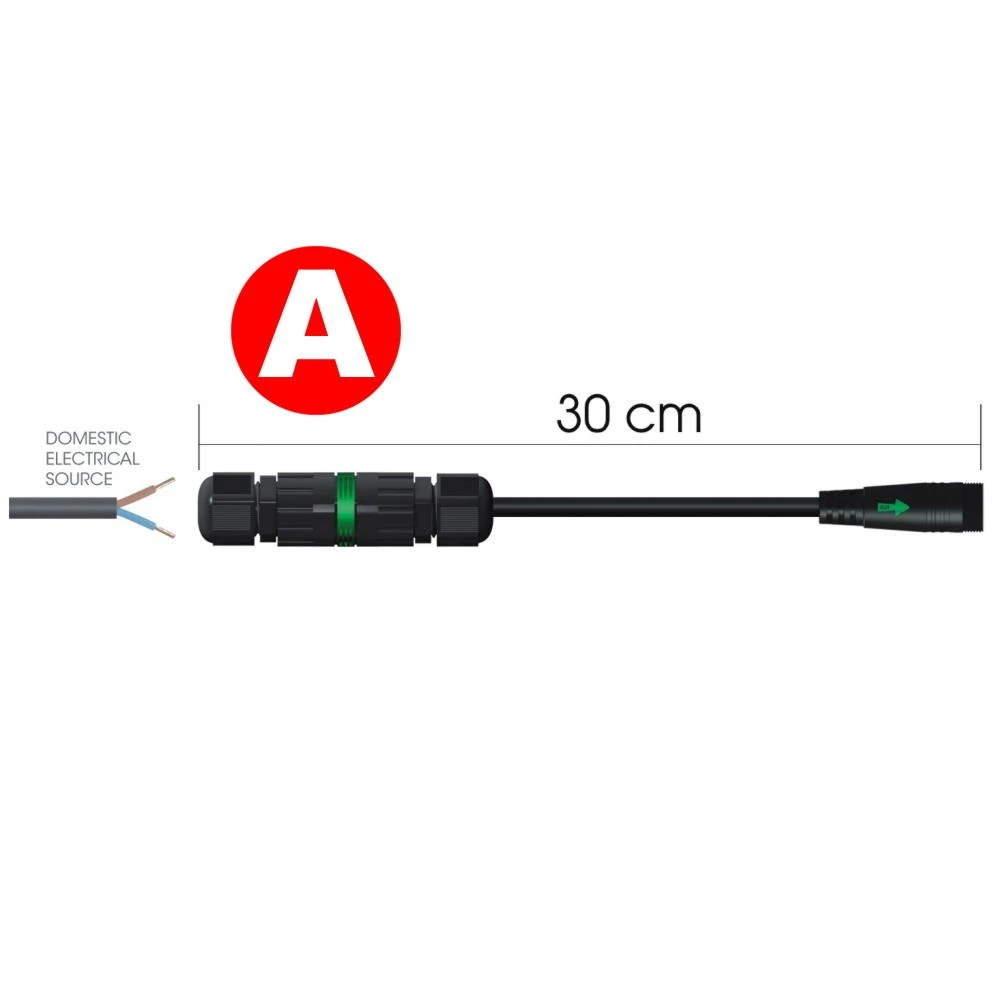 Netzstecker Anschlusskabel IP44 Startadapter für Steckdose 230V