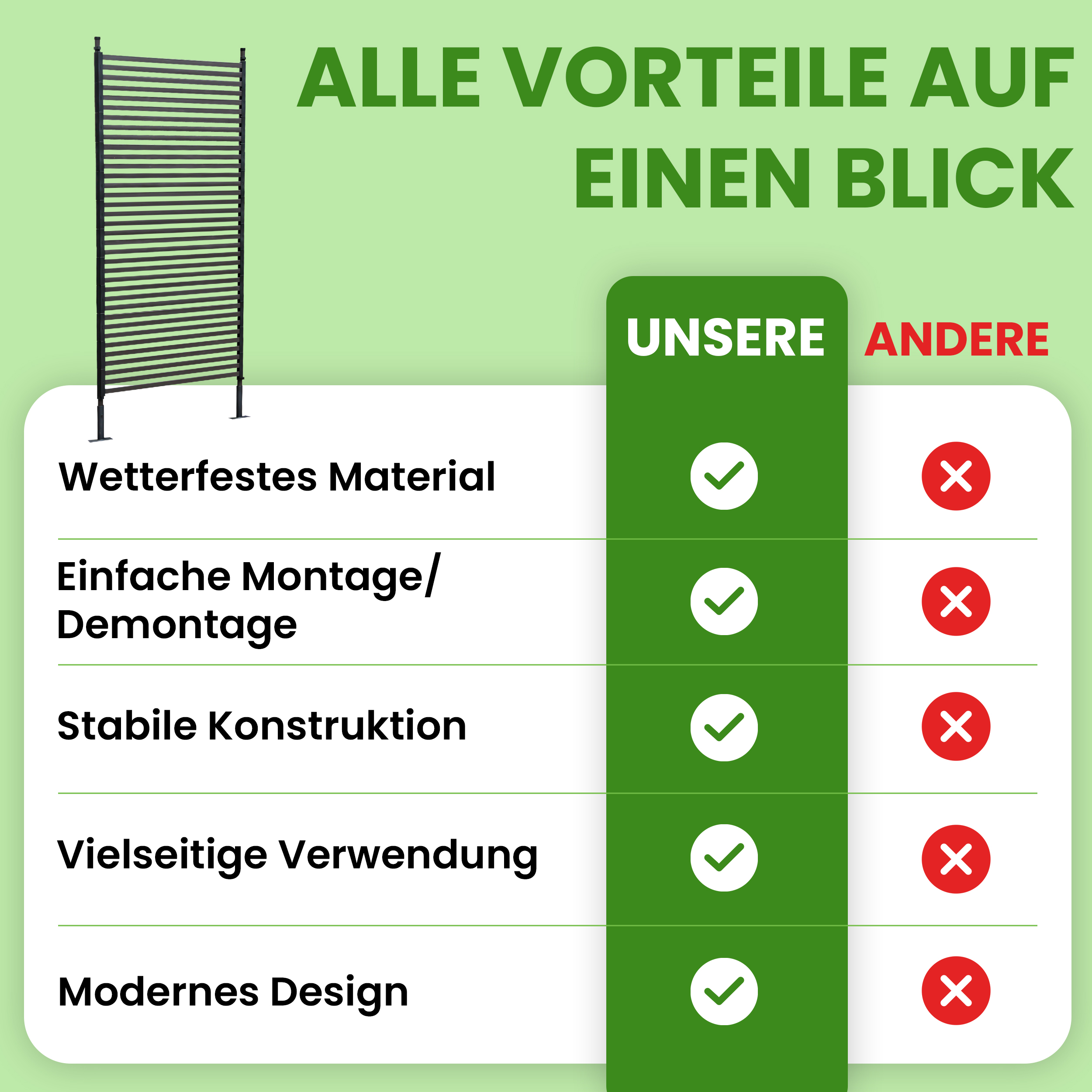 Lamellenzaun braun (ohne Füße) Selbstbauzaun Gartenzaun Sichtschutz Zaun für Garten Terrasse Lamellenzaun braun (ohne Füße) Selbstbauzaun Gartenzaun Sichtschutz Zaun für Garten Terrasse