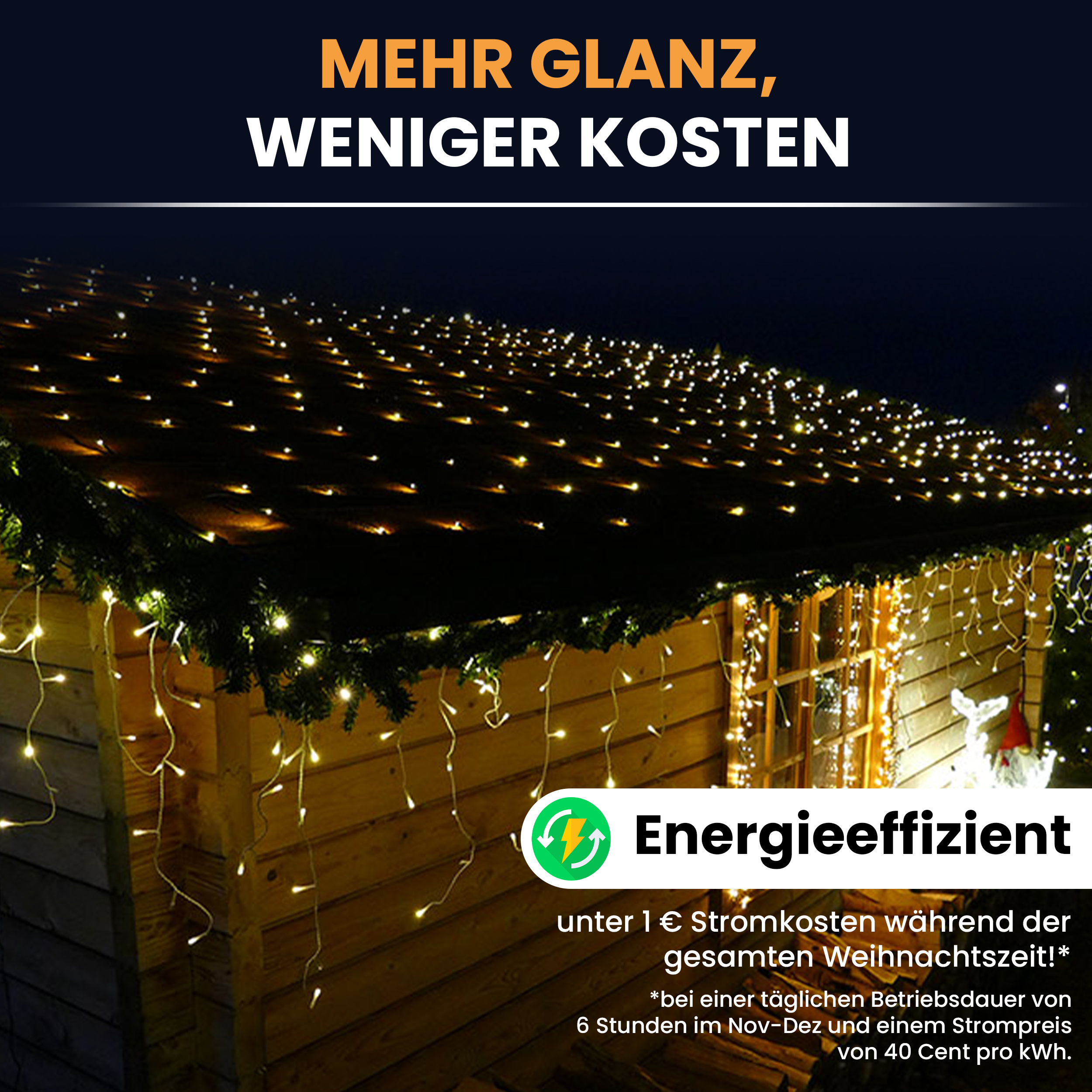3nADutoM7X9OoC LED-Lichternetz mit Kabel LED Dekoration Beleuchtung Lichterkette
