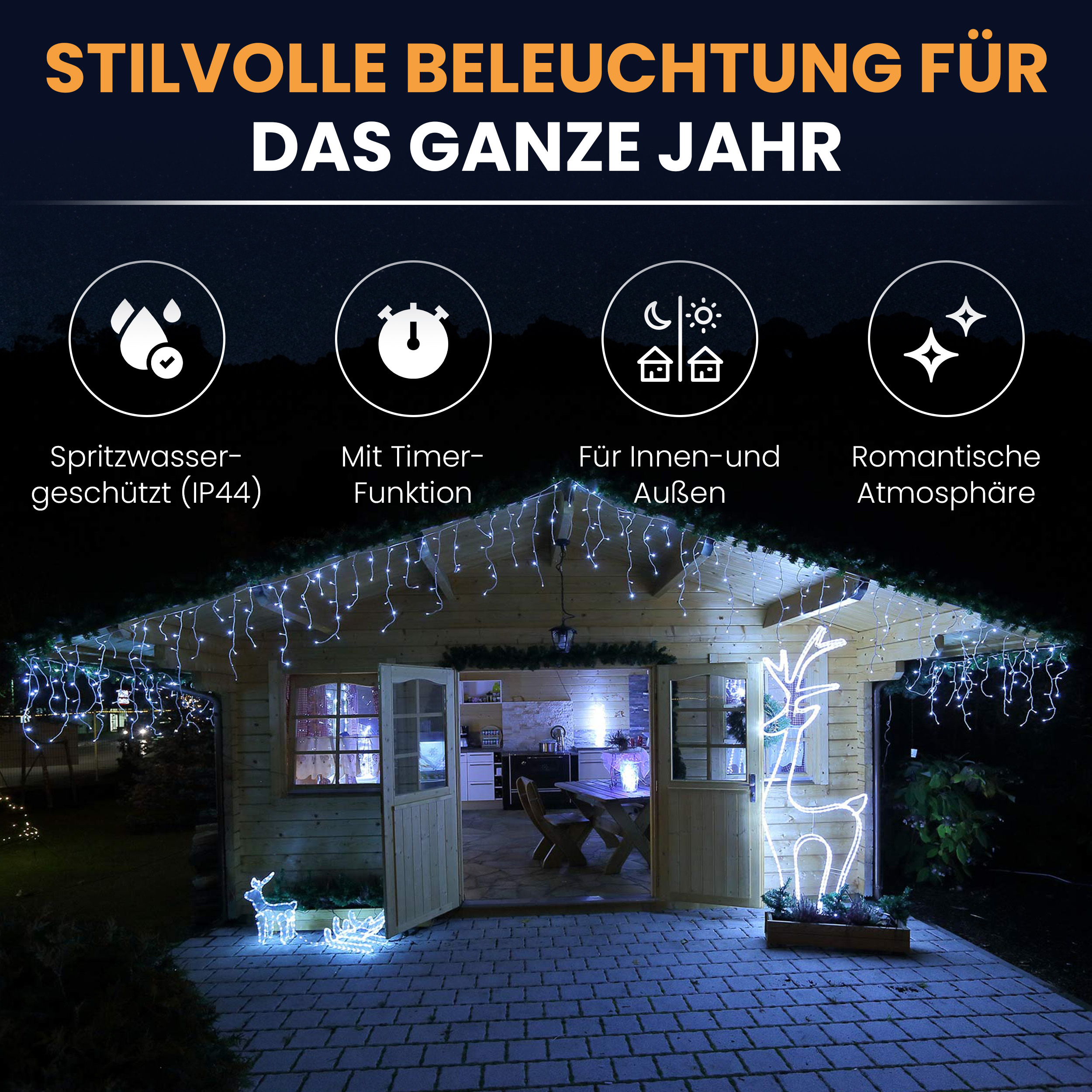 LED-Eisregen-Lichterkette LED Beleuchtung Lichterkette Eisregen
