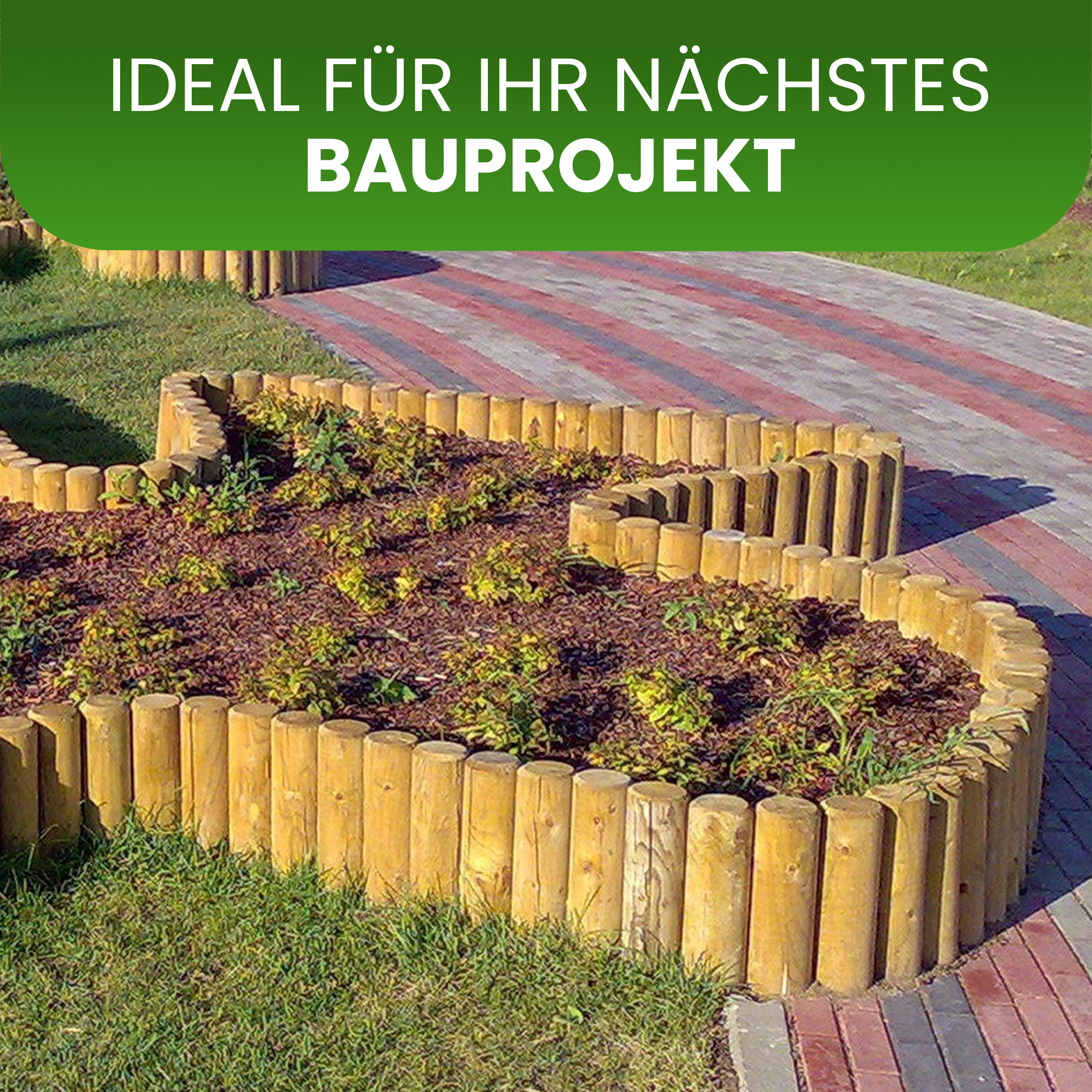 Palisade Ø 10 cm Kiefer imprägniert Rundholz Pfosten