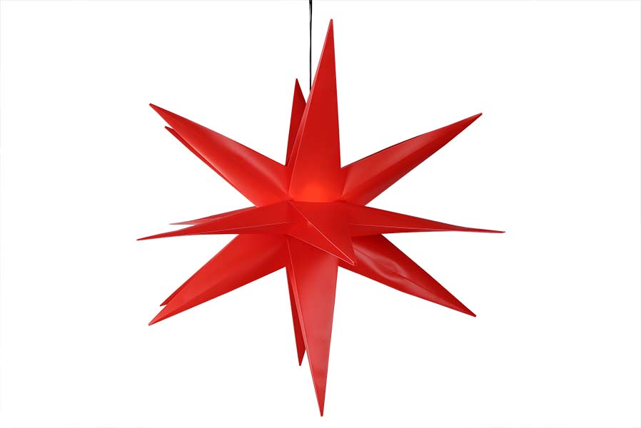 100cm-faltstern-rot-mit-beleuchtung7a0c0Ld9l60SO Faltstern 18 Zacken aus Kunstoff-Folie mit LED-Birne warmweiß Weihnachtsstern