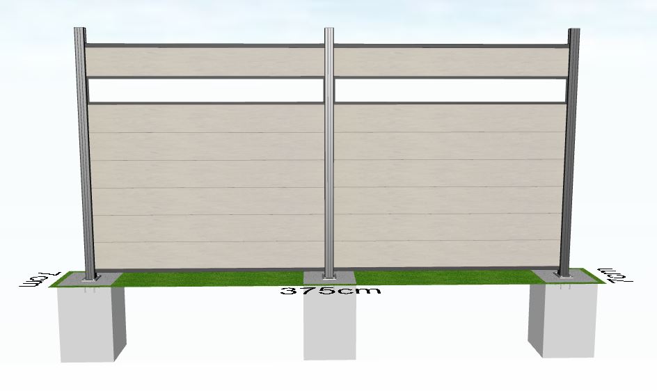 Design-Inlay-SNOW-anthrazit ALU-Design-Inlay SNOW anthrazit für WPC-Steckzaun