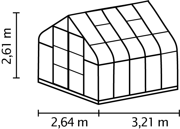 SK_GWH_Dione_8300_40002494_40002495_40002496 Gewächshaus Dione 8300 ESG3mm, smaragd inkl. Fundament