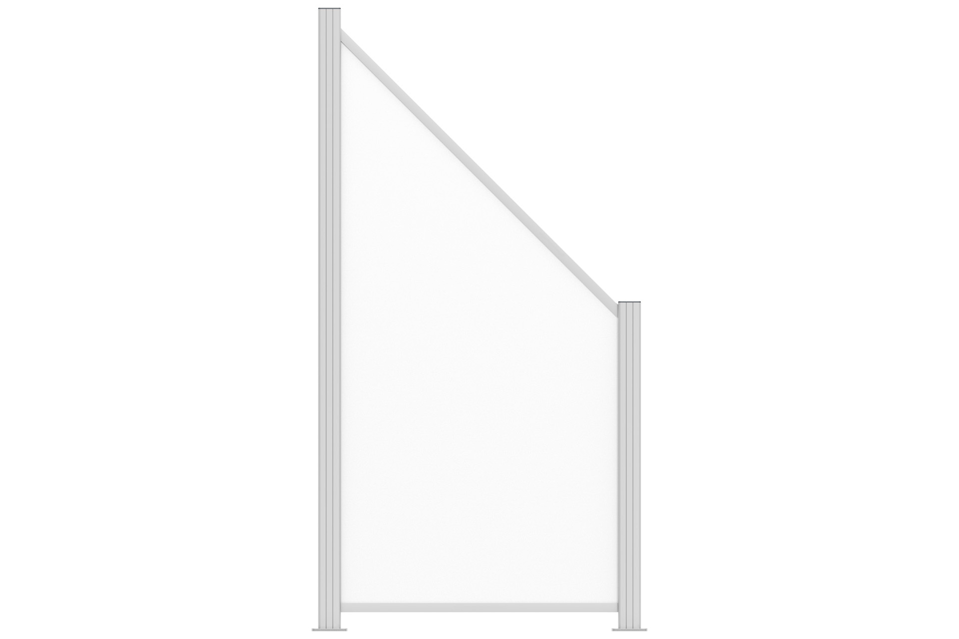 Schraegelement-Milchglas Sichtschutz EASY-BOARDS ACP Steckzaun Schrägelement 88x176/88 cm Milchglas aus Acryl