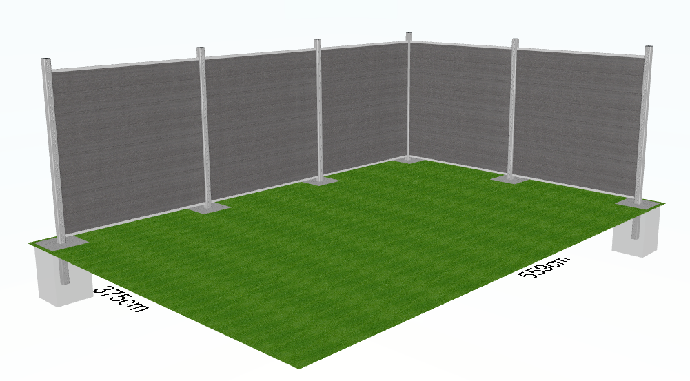 ecke_silber_einbeton WPC-Steckprofile PROTEC, 4er-Set 180x21x2 cm urban-grau co-extrudiert (mit Schutzschicht)