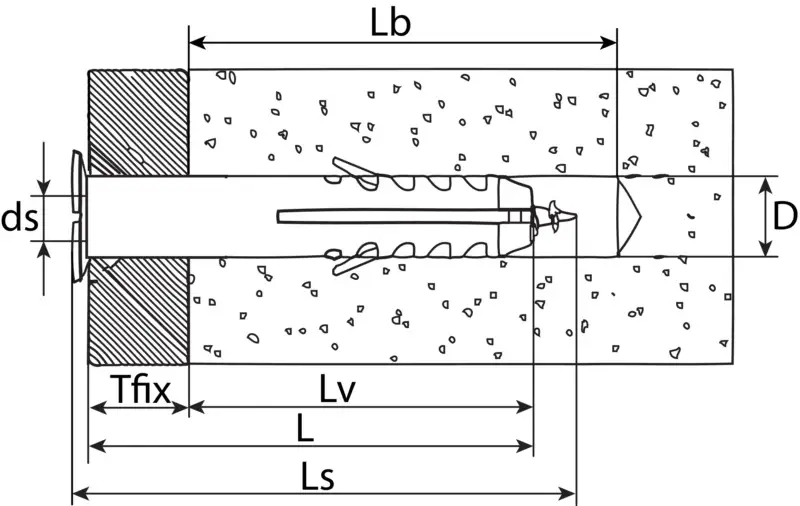 Nageldübel vormontiert 8x100 Nylon / (Stahl verzinkt (50 Stück) - 905 908 100)