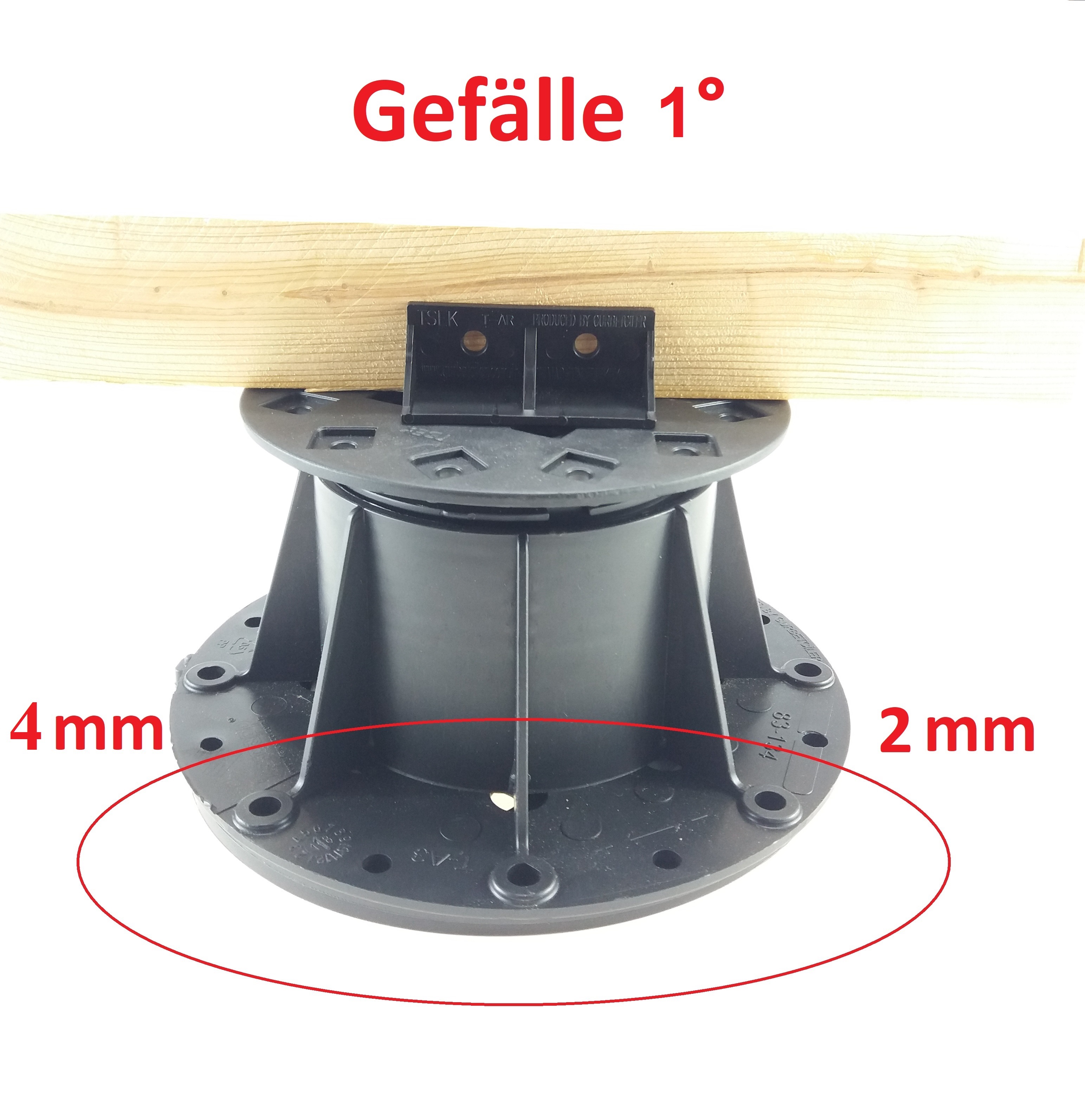 T-SC1_1 Gefälleausgleichsscheibe Basic 1° stapelbar Gefälleausgleich