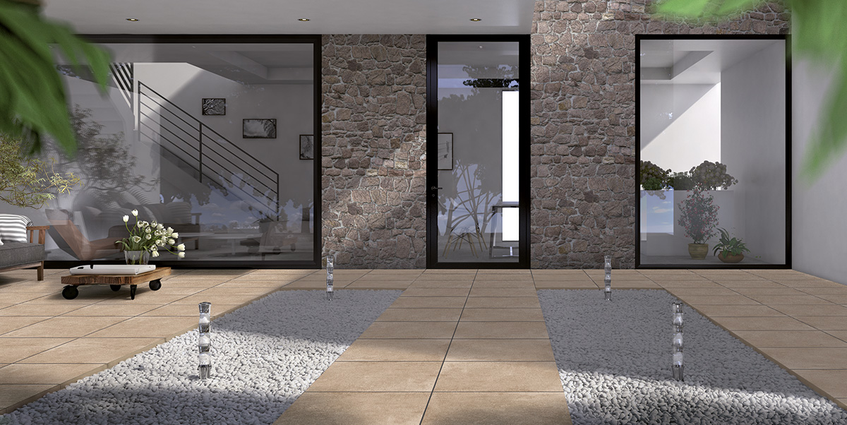 KERAMIKPLATTE CEMENTO TAUPE 60x60x2 cm FEINSTEINZEUG MODERN 0,72 m², 2 STK.