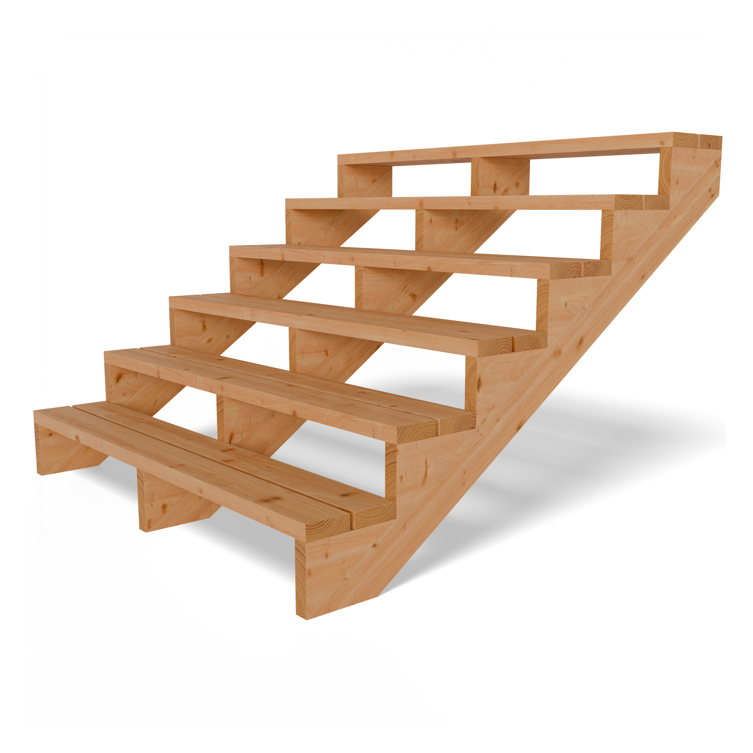 Terrassentreppe Lärche 6 Stufen 150 cm – Komplettset mit Stufen