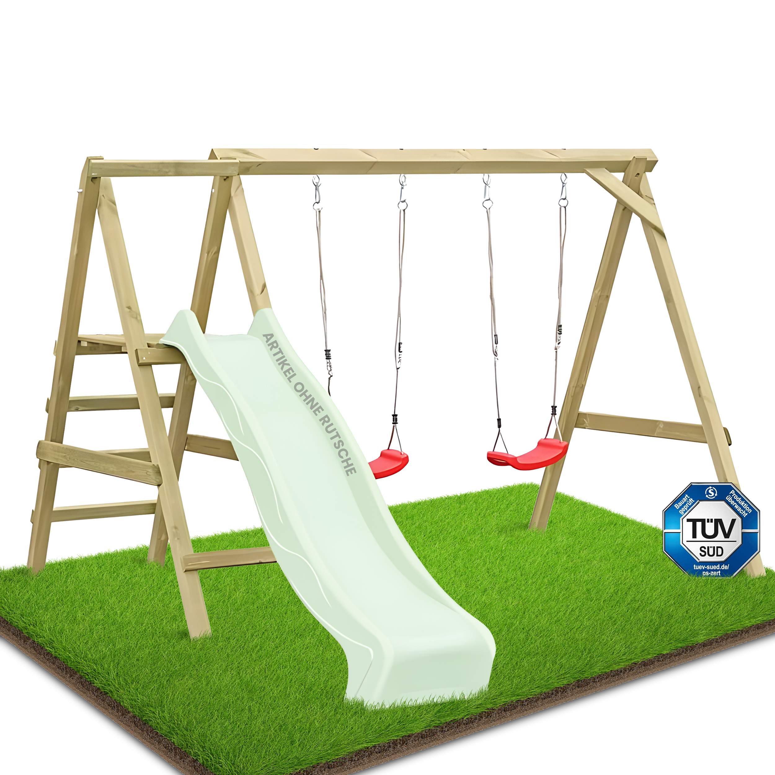 1-1T6cc0xHiZ1aTK Premium Doppelschaukel Kerstin mit Podest KDI Kinderschaukel mit zwei Schaukelsitzen TÜV geprüft