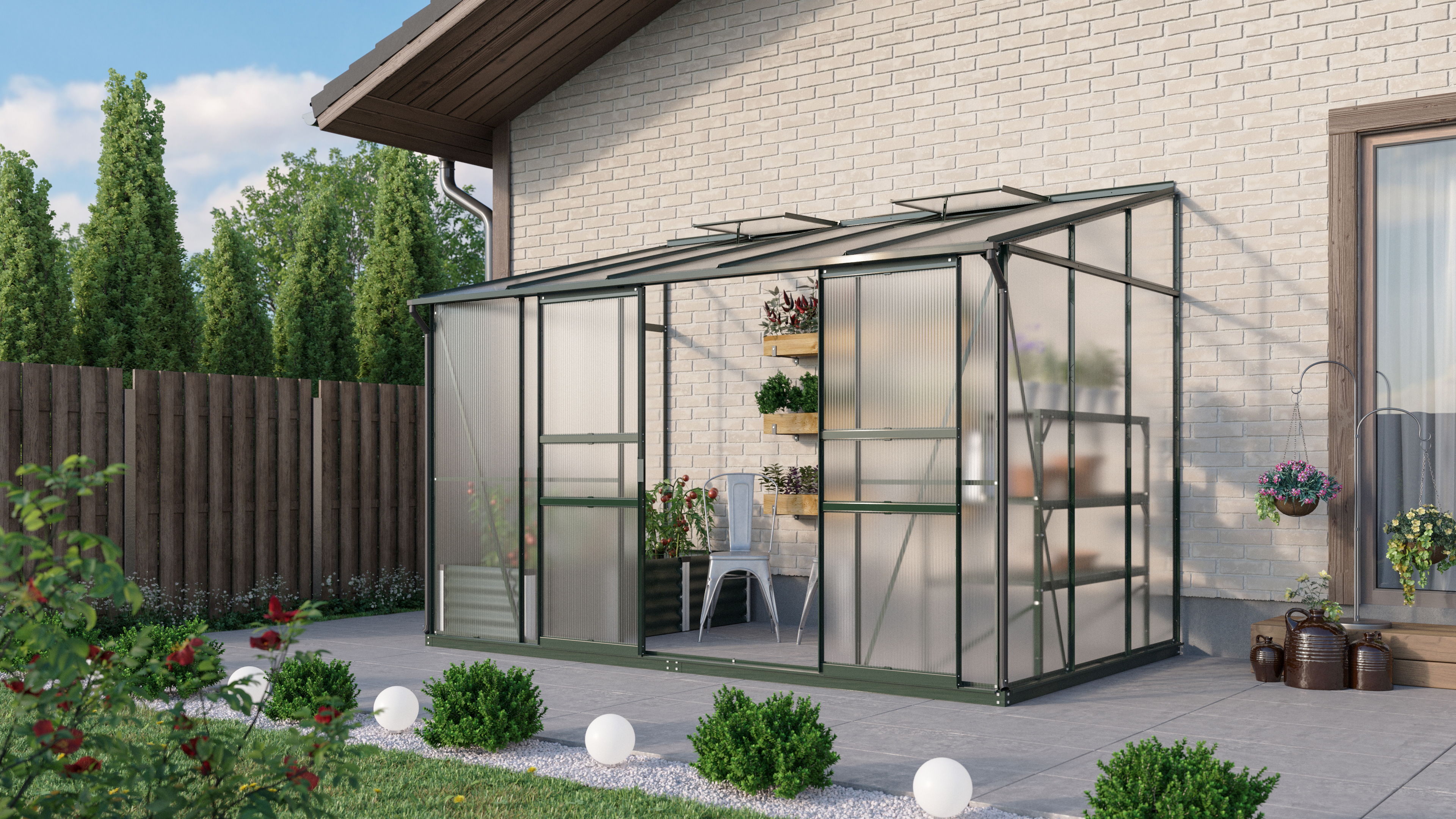 Gewächshaus Osiris / Ida 6500 HKP4mm, smaragd B 2,01 x T 3,24 x H 2,21 m