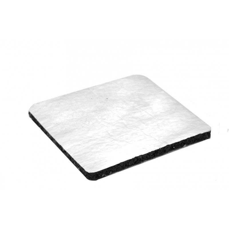 gummipad-200x200x5-mm-alukaschiert Alukaschierte Gummiunterlage 200x200x5 mm für Stelzlager Isopad Gummipad Gummigranulat