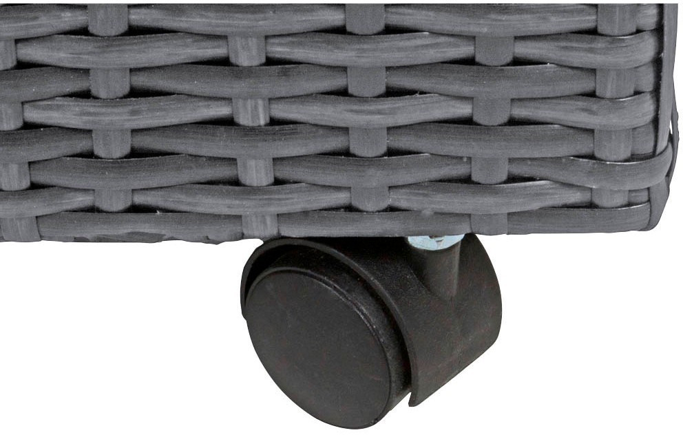 Gartenbox Rattan Grau Auflagenbox Kissenbox Aufbewahrungsbox Auflagenkiste  L120xB50xH62,5 cm