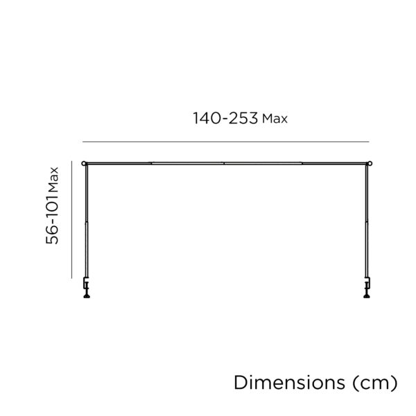 GARLAND LIFT 250 Tischgestell Tischstange für Girlanden Deko Stange verstellbar Schwarz