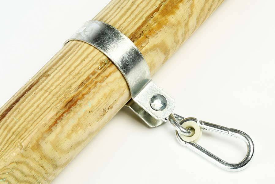 1MvMyYA4MKK2mZ Schaukelhaken für Rundholz mit Karabinerhaken Schaukelschelle rund Manschettenhaken