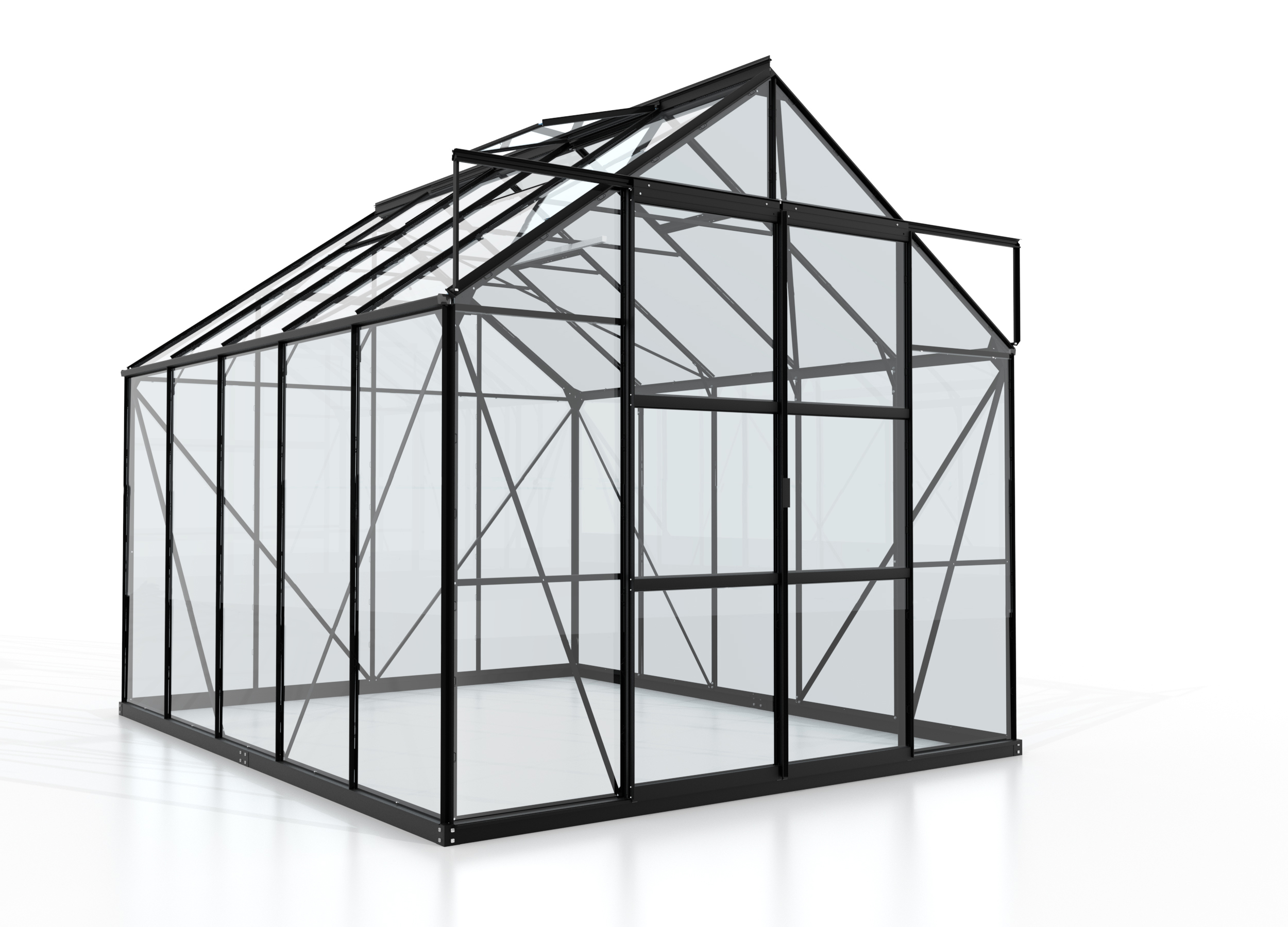 Gewächshaus Uranus 8300 ESG3mm, schwarz -Set