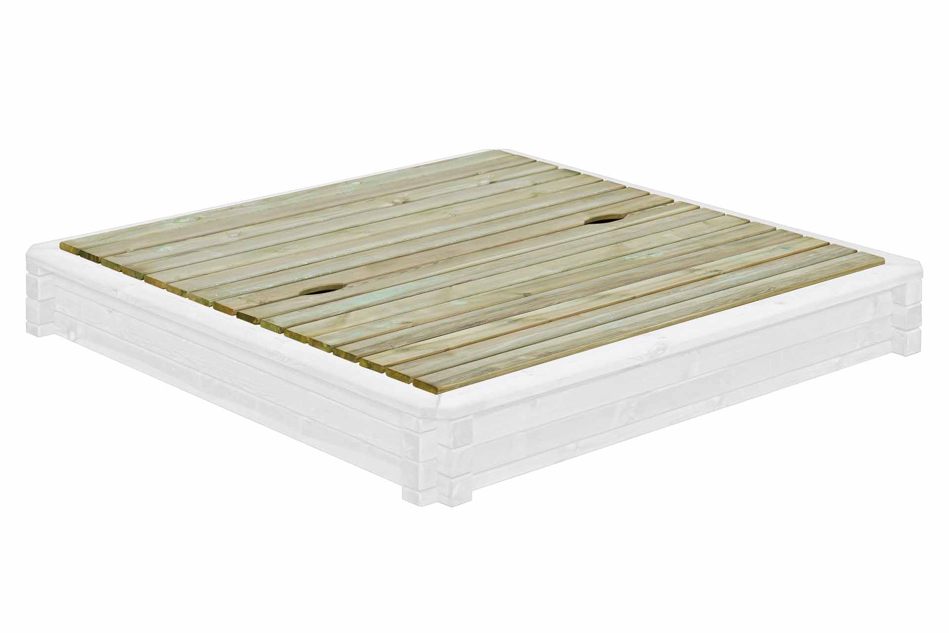 67066-67044-W4 Sandkasten 180x180 cm mit Deckel aus Kantholz 7x7 cm TÜV geprüft