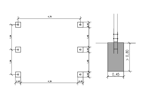 Carport-5x5-1 Doppelcarport Flachdach B500 x T600 cm Bausatz ohne Dacheindeckung Pfosten 12x12cm Carport Basic