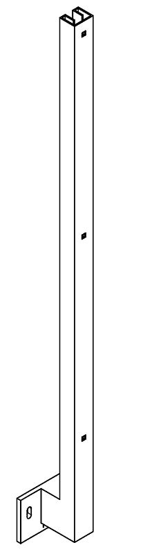 41gwXCnJh6zEcp Pitzl Balkonsäule BSP C-Profil 50x40x3 mm Stirnseitig zum Andübeln feuerverzinkt Höhe