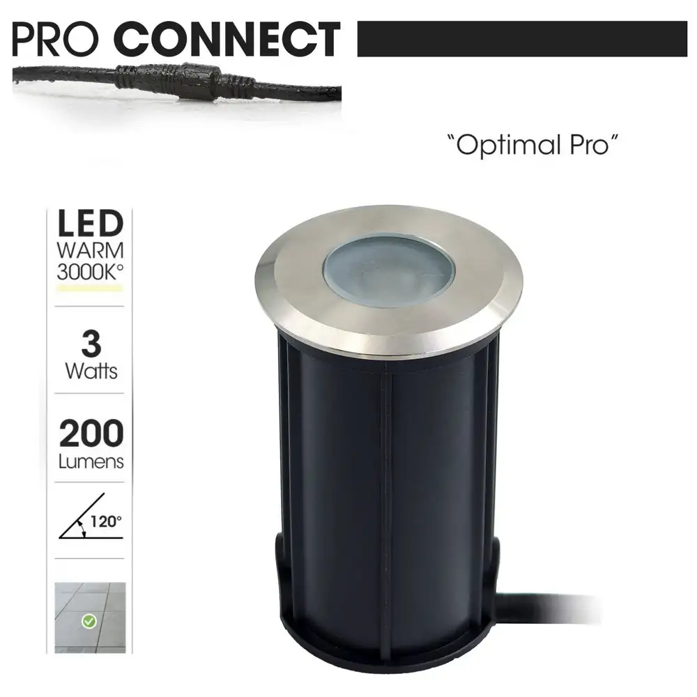 LED Bodeneinbaustrahler Außen - rund Ø 5,2 cm Edelstahl wasserdicht warmweiß - Bodenstrahler für Beton