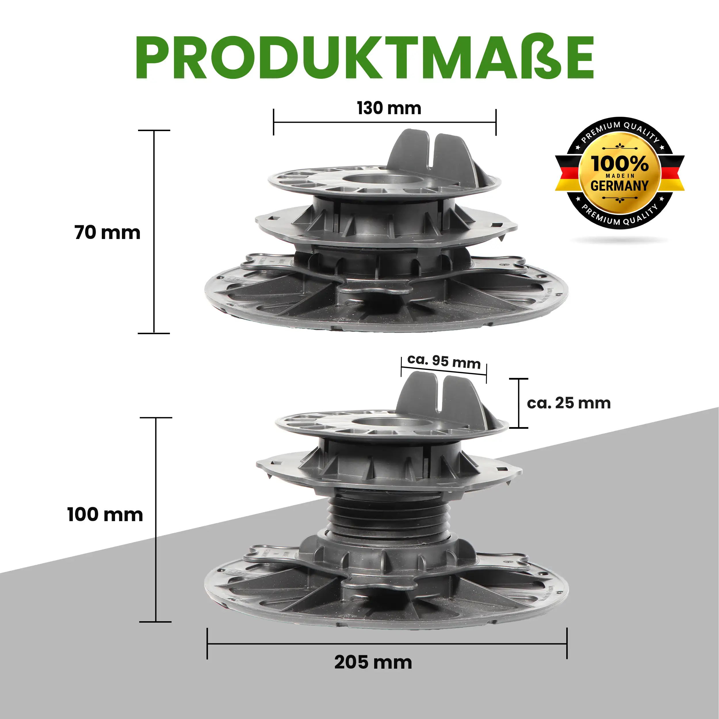 Balkenlager Premium 70–100 mm mit Gefälleausgleich bis 5 % – justierbar