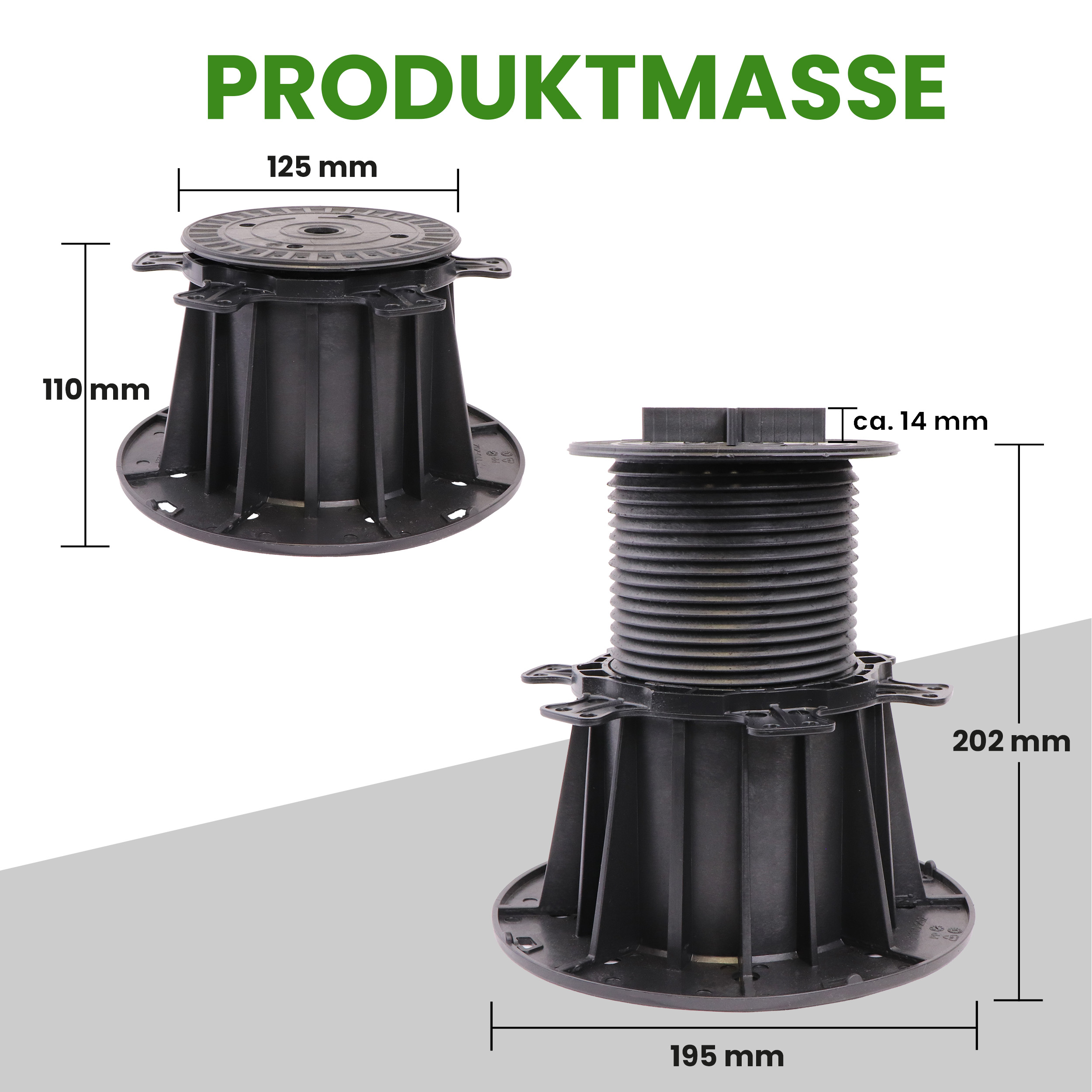 3FpFC8OGbluR8Q 1 Karton Plattenlager PRO für Beton Stein Keramikplatten Terrassenlager Stelzlager Stellfuß