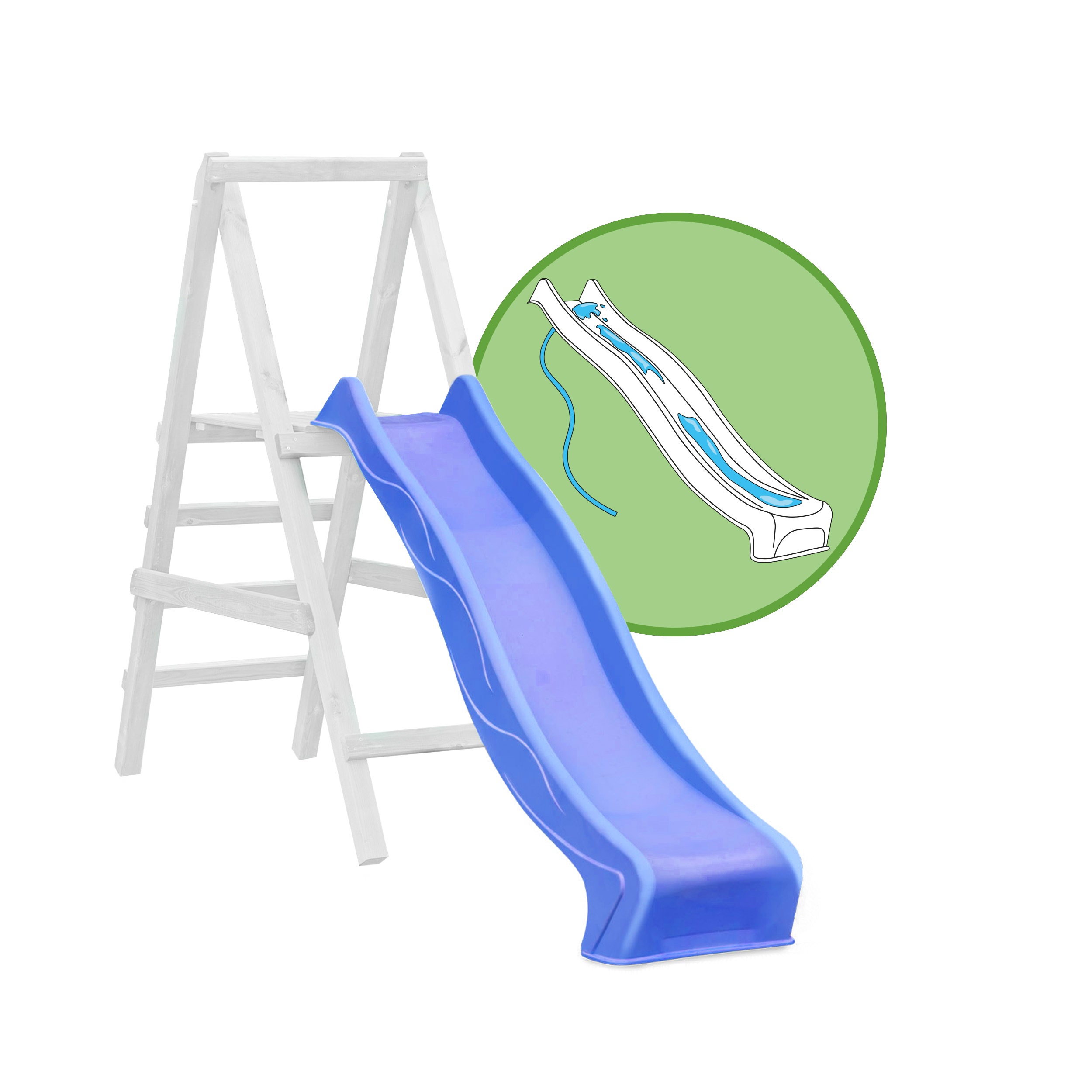 Wellenrutsche 290 cm mit Wasseranschluss Anbaurutsche für Podesthöhe 150 cm für Spielturm oder Schaukel Wellenrutsche 290 cm mit Wasseranschluss Anbaurutsche für Podesthöhe 150 cm für Spielturm oder Schaukel