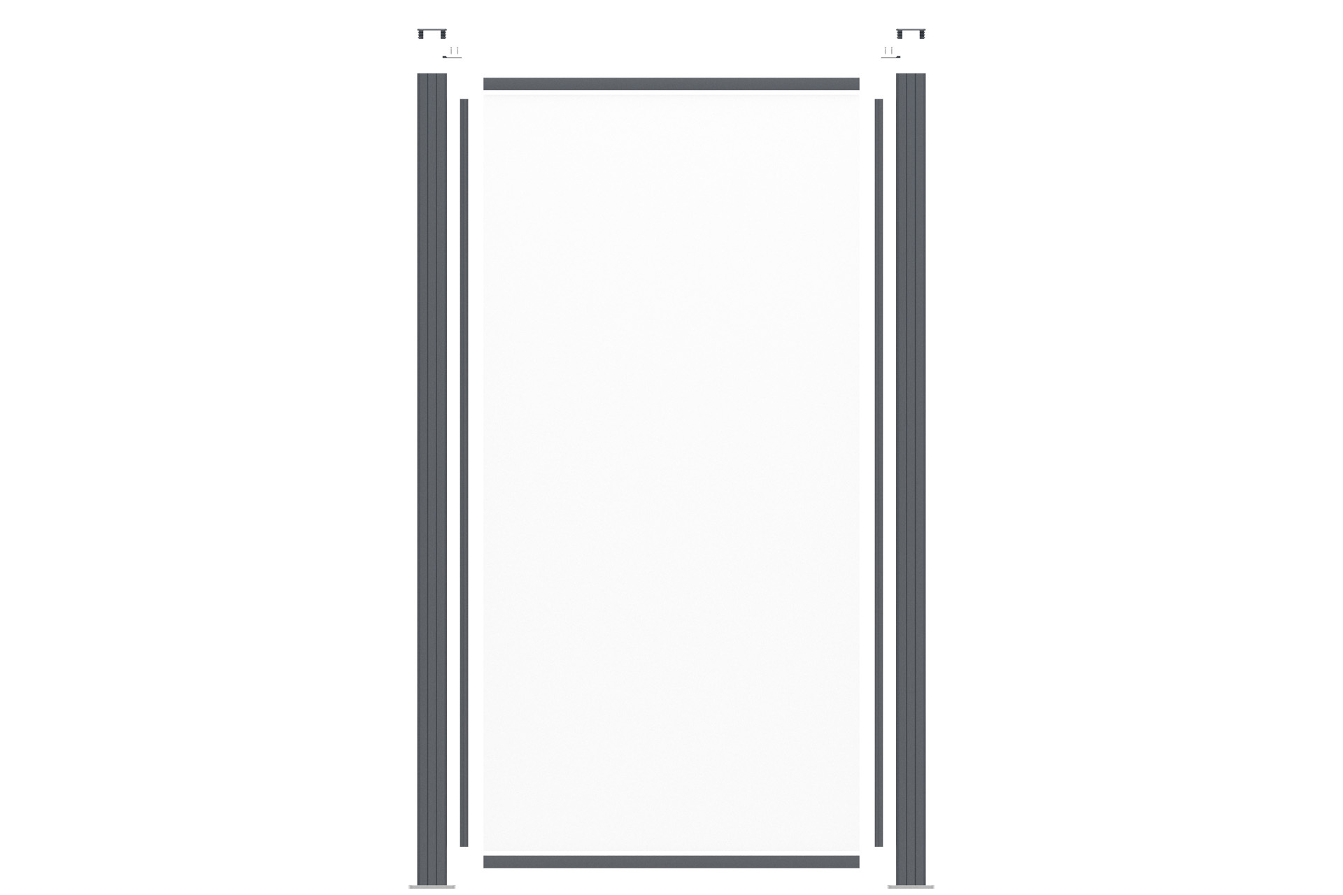 Halbelement-Milchglas Sichtschutz EASY-BOARDS ACP Steckzaun Halbelement 88x177 cm Milchglas aus Acryl