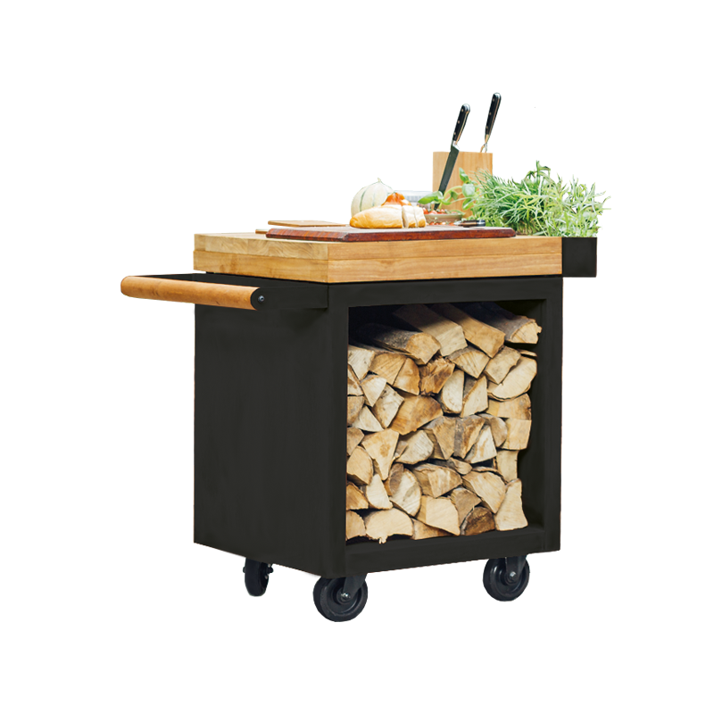 OFYR Mise en Place Table Black 65 PRO Teakholz