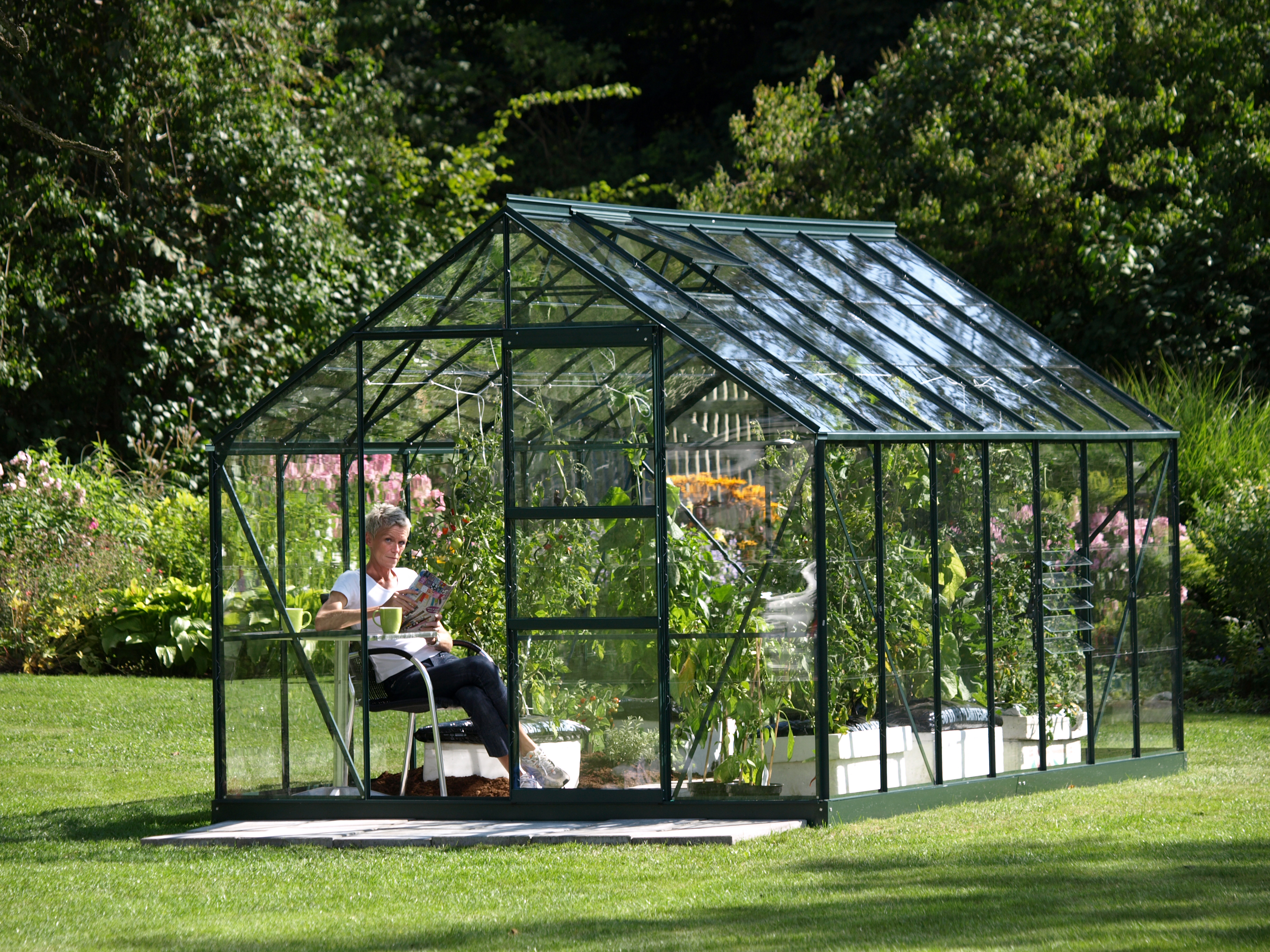 Gewächshaus Merkur 11500 ESG 3mm, smaragd