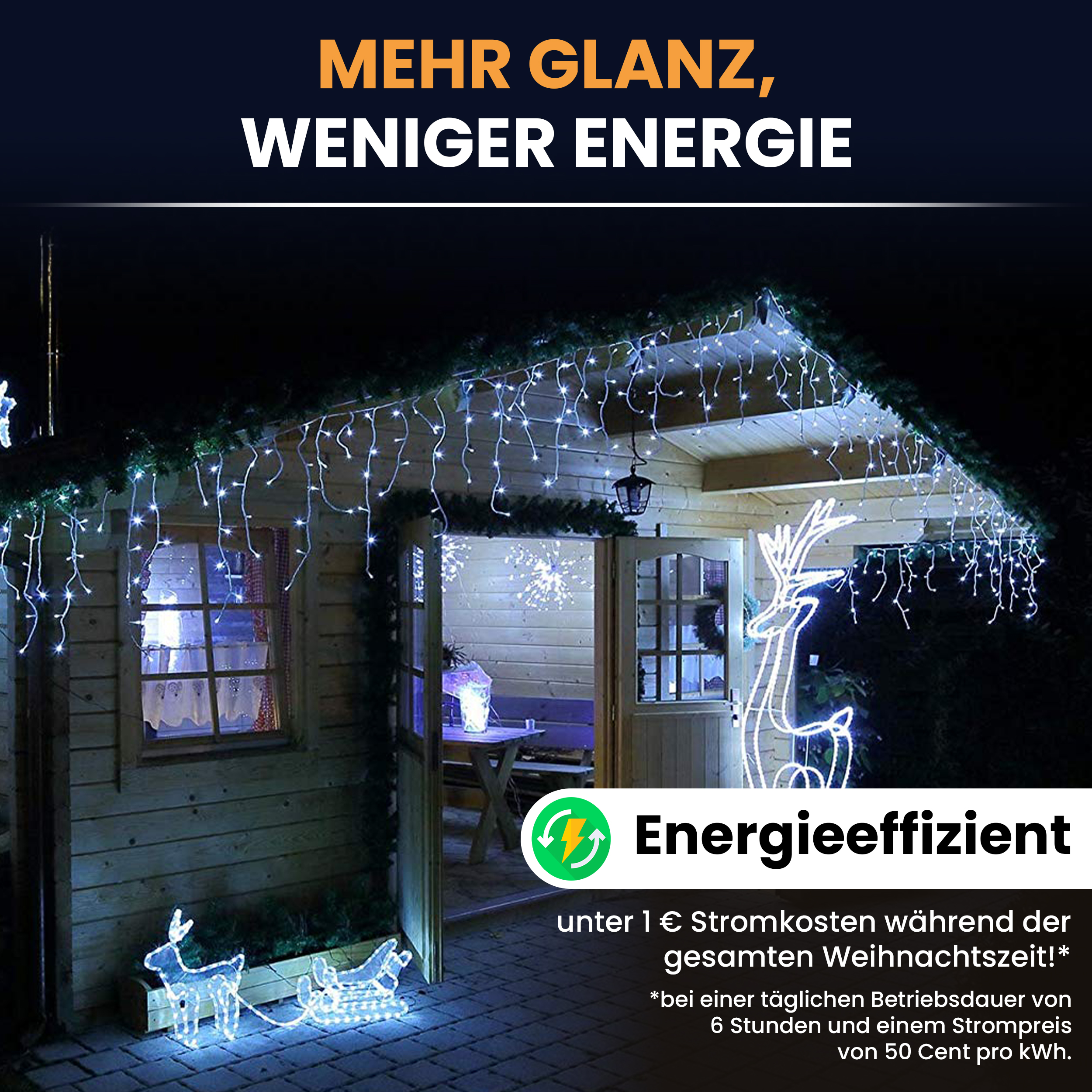 3jRoNQYQJ8ZMpg LED-Eisregen-Lichterkette LED Beleuchtung Lichterkette Eisregen