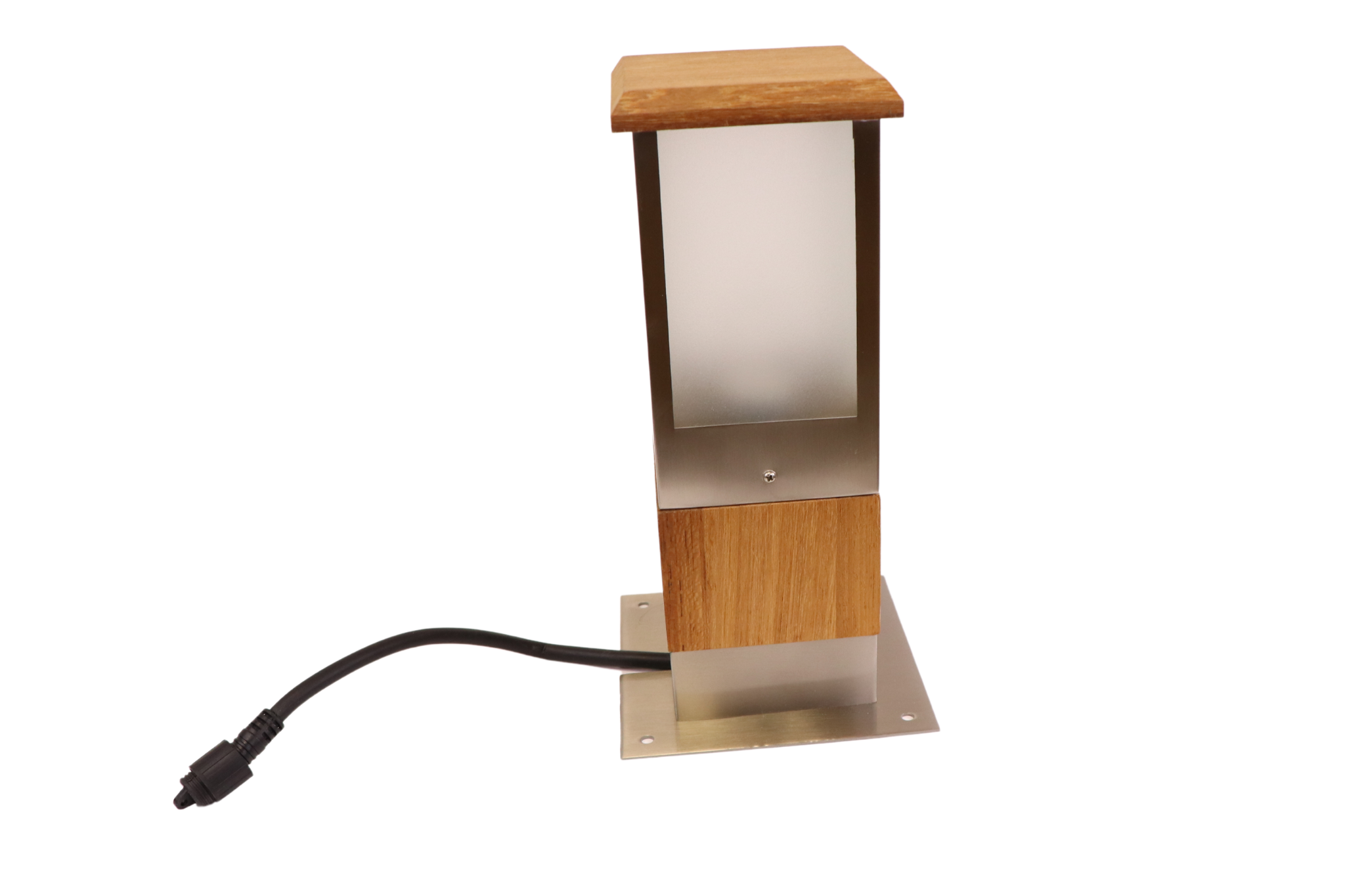 Easy Connect 64250 Sockelleuchte Teak Edelstahl Höhe 30 cm Wegbeleuchtung IP44