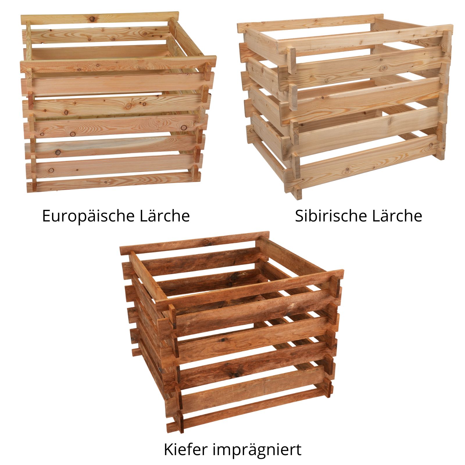 Holzkomposter-Varianten Holzkomposter mit Holz-Stecksystem Komposter Steckkomposter Kompostsilo