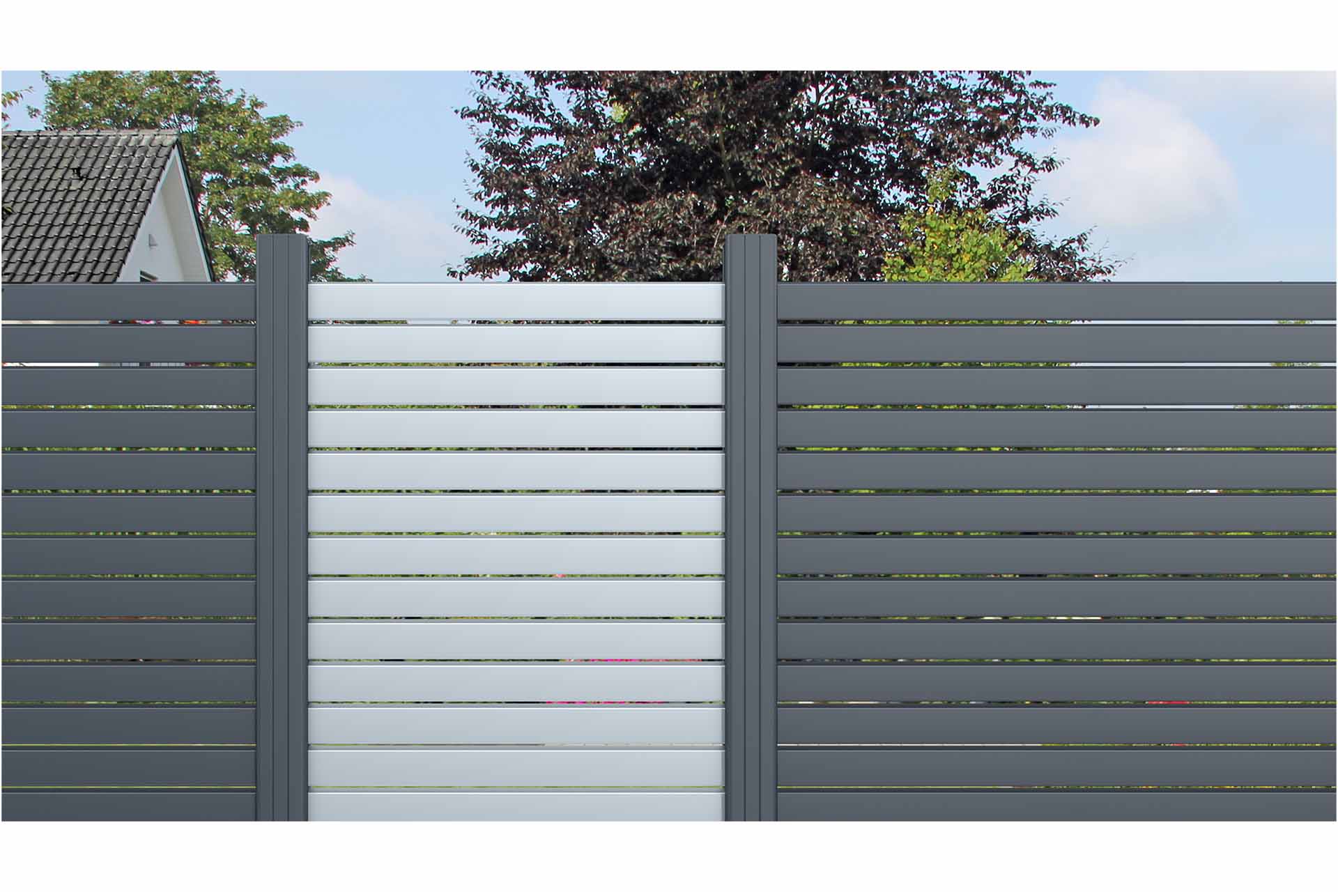 EF-53140-53145-B ALU Rhombuszaun 60x180 cm anthrazit Sichtschutz