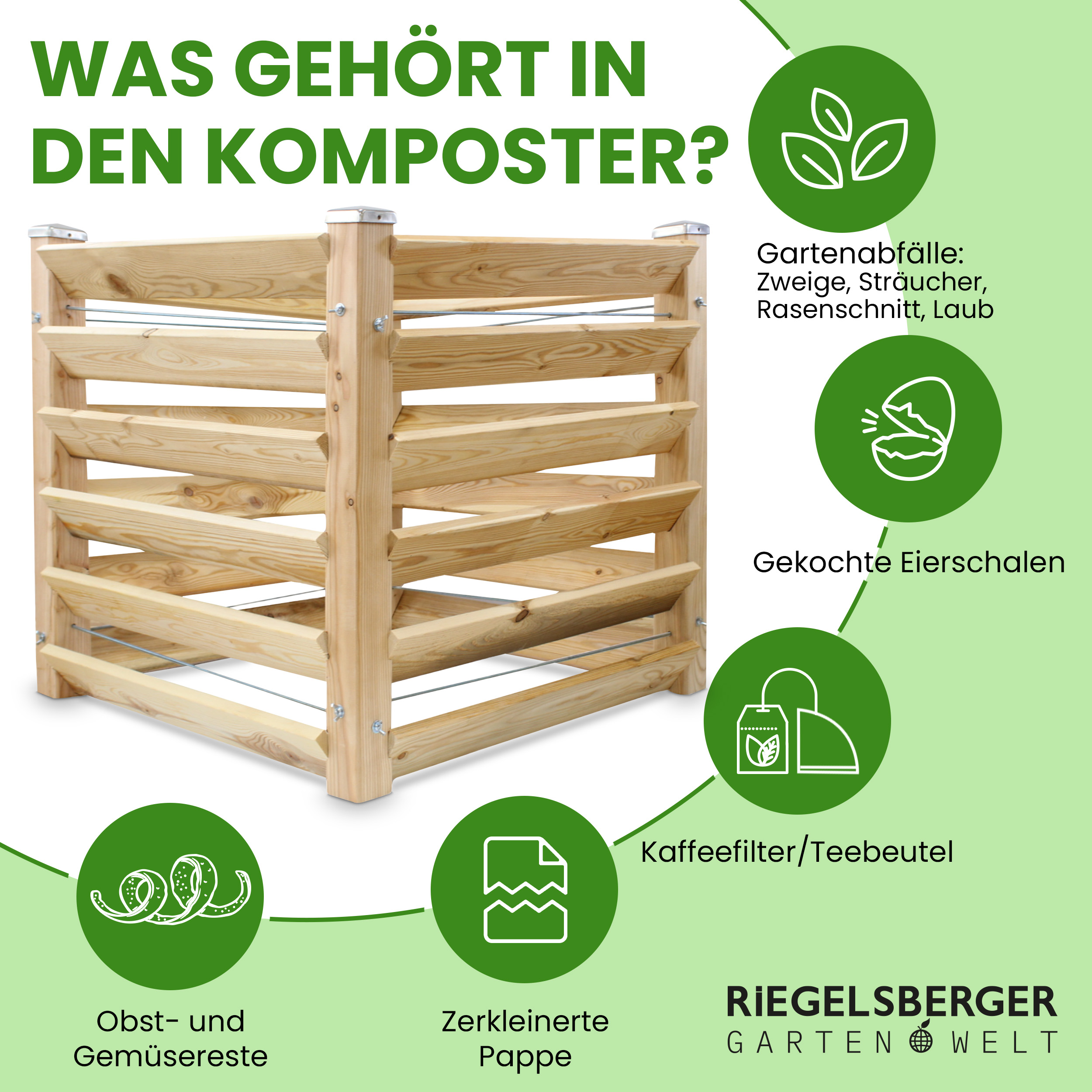 5MYnkTZYng6CfQ Moderner Komposter aus Lärchenholz Massivholz Steckkomposter Kompostsilo Holzkomposter