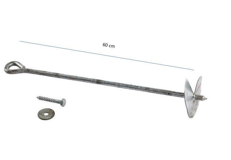 Bodenanker-Grundanker-Erdanker-60-cm-inkl-Schraube-RIE1029 Bodenanker Grundanker Erdanker Länge: 60 cm feuerverzinkt inkl. Schraube+Scheibe