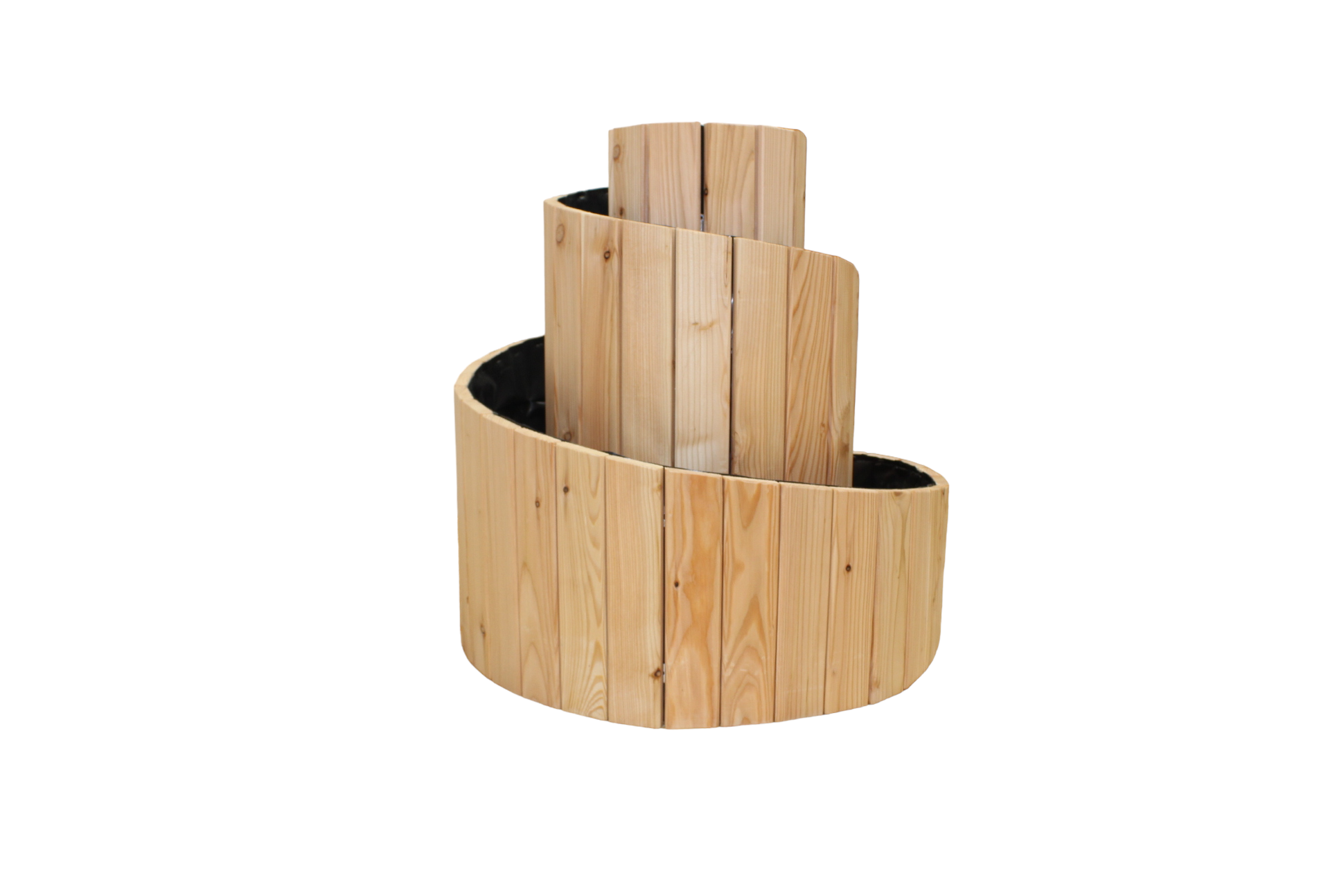 links Kräuterschnecke Ø 65 cm aus Lärche natur Kräuterspirale Pflanzspirale Kräuterbeet