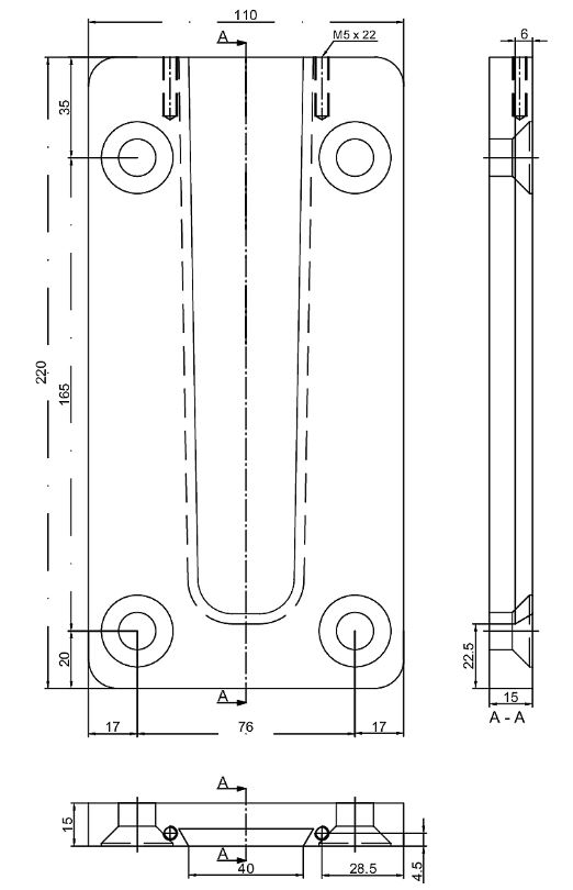 2mnZvgRbpp2BNC Pitzl Verbinder HVP Standard für Holz-Stahl-Betonanschluss 80/110x220x18 mm Art.-Nr. 88322.3000
