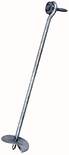 6 Stück Bodenanker 60 cm aus Stahl feuerverzinkt inkl. Holzschraube und Scheibe