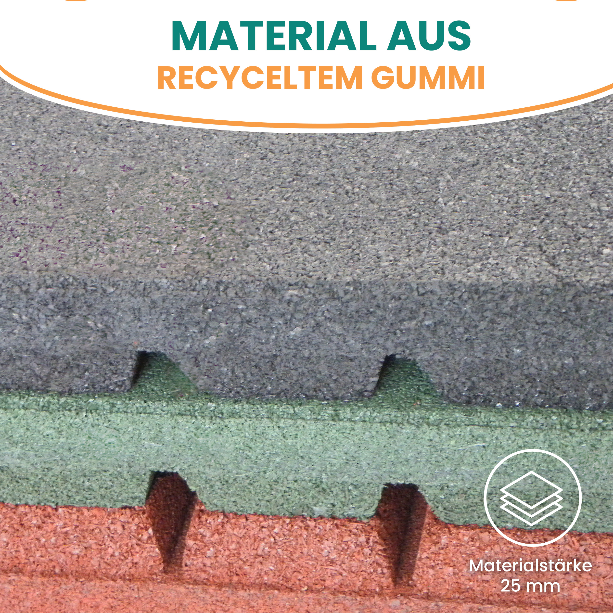 57UHRHZBHacuXZ Fallschutzmatte 50x50 cm Gummimatte für Spieltürme Schaukel Rutsche Outdoor