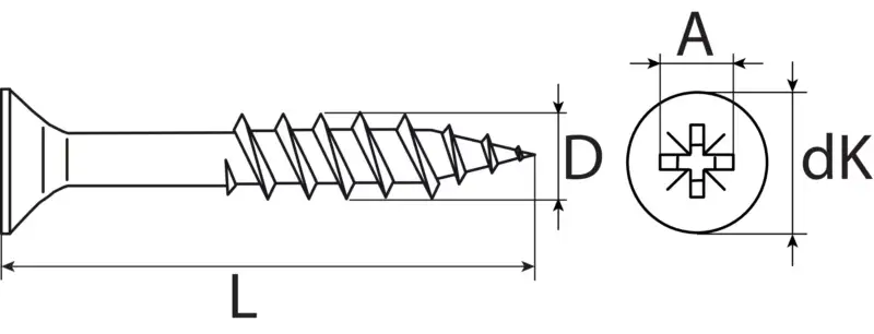 Uni-Allzweckschrauben 5x70 Stahl (verzinkt (200 Stück) - 186 15 70 10)