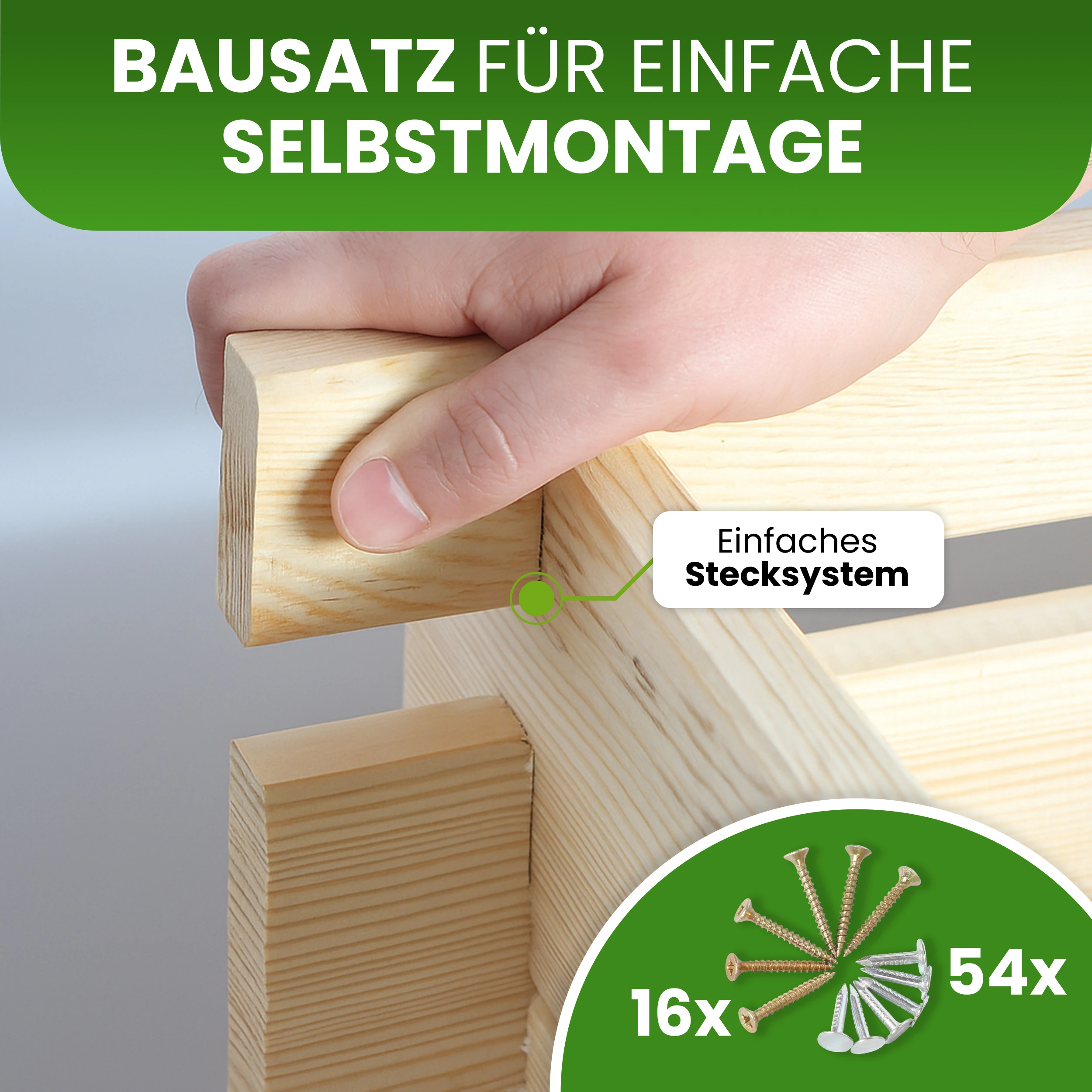 Stufenbeet aus Kiefer natur Pflanzkasten Beet für den Garten Pflanztreppe