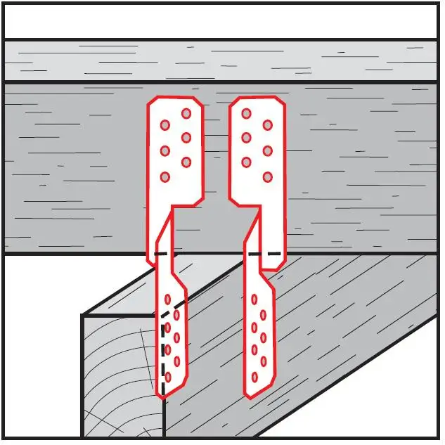 Sparrenpfettenanker rechts / links Typ (210 210x2 Stahl feuerverzinkt (1 Stück))