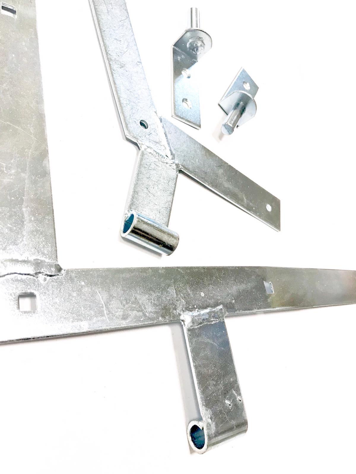 Tor-Winkelbänder-Set komplett mit Kloben 40cm aus Stahl 3 verzinkt